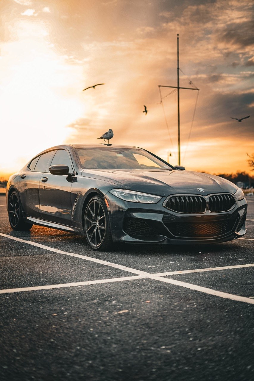 BMW M8 Three Quarter View at Sunset